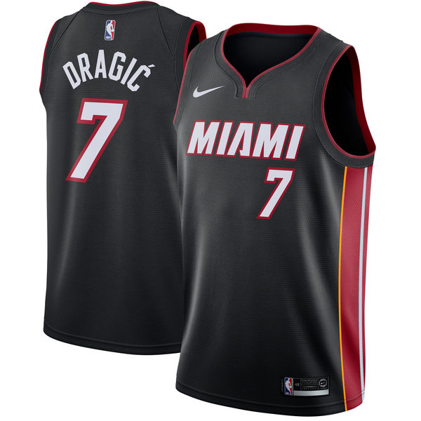 Men Nike Miami Heat #7 Goran Dragic Black NBA Swingman Icon Edition Jersey->milwaukee bucks->NBA Jersey